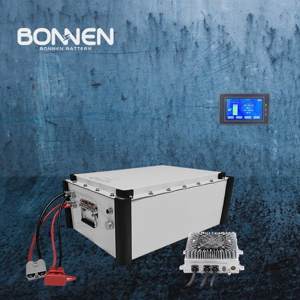 96V 4.8KWH 50Ah Li-Ion Boat Battery Pack Remote LCD Monitoring Aluminium Case